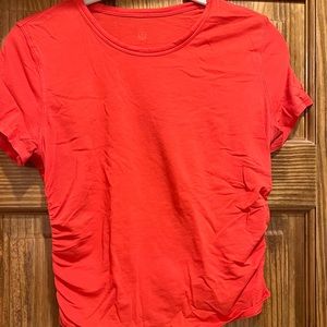orange/red cropped lululemon top
